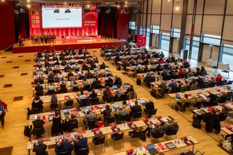 Teilnehmer*innen der DGB-Bezirkskonferenz Sachsen.